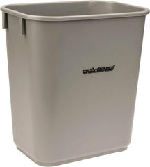 PRO-SOURCE - 14 Qt Gray Rectangle Trash Can - Polyethylene, 12-1/4" High x 8-1/4" Long x 11-1/4" Wide - Apex Tool & Supply