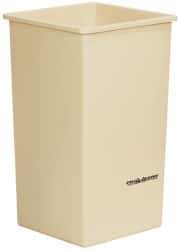 PRO-SOURCE - 41 Qt Beige Rectangle Trash Can - Polyethylene, 19-7/8" High x 11" Long x 15-3/4" Wide - Apex Tool & Supply
