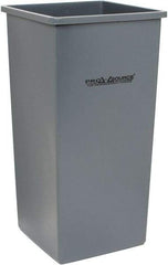 PRO-SOURCE - 32 Gal Gray Square Trash Can - Polyethylene, 31-3/4" High - Apex Tool & Supply