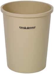 PRO-SOURCE - 44 Qt Beige Round Trash Can - Polyethylene, 18-7/8" High - Apex Tool & Supply