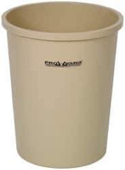 PRO-SOURCE - 44 Qt Beige Round Trash Can - Polyethylene, 18-7/8" High - Apex Tool & Supply
