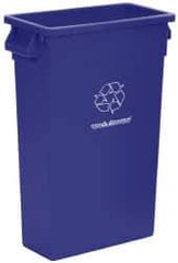 PRO-SOURCE - 23 Gal Blue Rectangle Recycling Container - Polyethylene, 15" High x 11" Long x 23" Wide - Apex Tool & Supply