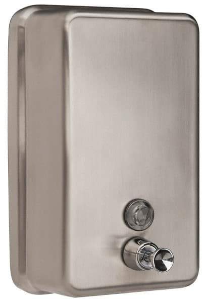 PRO-SOURCE - 40 oz Liquid Hand Soap Dispenser - Stainless Steel, Hanging, Chrome - Apex Tool & Supply