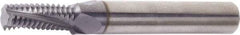 Vargus - 5/16-24 UN, 0.232" Cutting Diam, 3 Flute, Solid Carbide Helical Flute Thread Mill - Internal Thread, 5/8" LOC, 2.52" OAL, 1/4" Shank Diam - Apex Tool & Supply