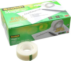3M - 3/4" x 27.78 Yd Clear Acrylic Adhesive Transparent Tape - Cellulose Acetate Backing, 1.5 mil Thick, Series 810 - Apex Tool & Supply