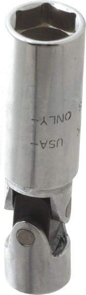 Blackhawk by Proto - 5/8", 3/8" Drive, Spark Plug Hand Socket - 6 Points, 3-3/8" OAL, Steel, Chrome Finish - Apex Tool & Supply