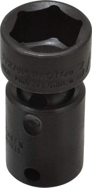 Proto - 3/8" Drive 3/4" Standard Universal Impact Socket - 6 Points, 2-3/32" OAL - Apex Tool & Supply