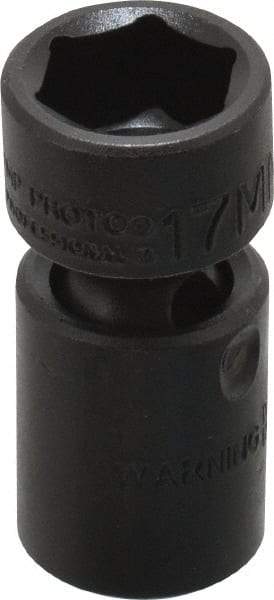 Proto - 3/8" Drive 17mm Standard Universal Impact Socket - 6 Points, 2-3/32" OAL - Apex Tool & Supply