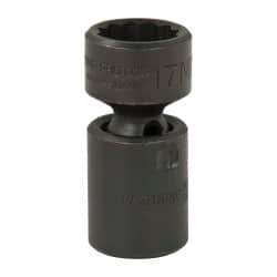 Proto - 3/8" Drive 17mm Deep Universal Impact Socket - 12 Points, 2-3/32" OAL - Apex Tool & Supply
