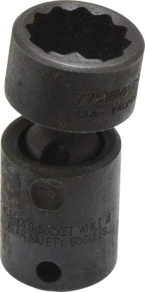 Proto - 3/8" Drive 18mm Deep Universal Impact Socket - 12 Points, 2-3/32" OAL - Apex Tool & Supply