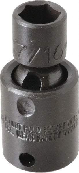 Proto - 3/8" Drive 7/16" Standard Universal Impact Socket - 6 Points, 2" OAL - Apex Tool & Supply