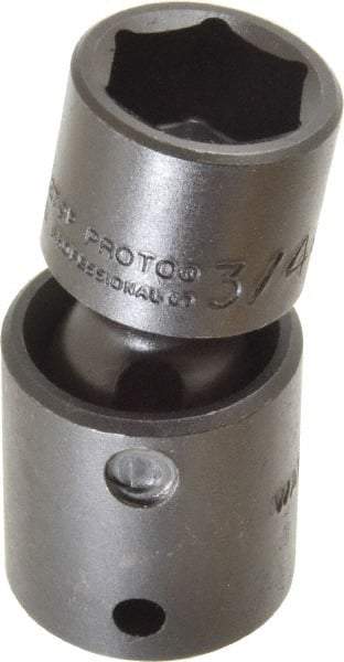 Proto - 1/2" Drive 3/4" Standard Universal Impact Socket - 6 Points, 2-19/32" OAL - Apex Tool & Supply