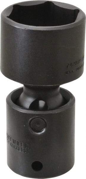 Proto - 1/2" Drive 1-1/4" Standard Universal Impact Socket - 6 Points, 3-13/64" OAL - Apex Tool & Supply