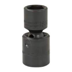 Proto - 1/2" Drive 18mm Standard Universal Impact Socket - 6 Points, 2-11/16" OAL - Apex Tool & Supply