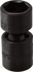 Proto - 1/2" Drive 22mm Standard Universal Impact Socket - 6 Points, 2-19/32" OAL - Apex Tool & Supply
