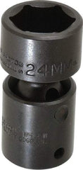 Proto - 1/2" Drive 24mm Standard Universal Impact Socket - 6 Points, 2-11/16" OAL - Apex Tool & Supply