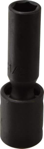 Proto - 1/2" Drive 1/2" Deep Universal Impact Socket - 6 Points, 3-19/32" OAL - Apex Tool & Supply