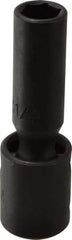 Proto - 1/2" Drive 1/2" Deep Universal Impact Socket - 6 Points, 3-19/32" OAL - Apex Tool & Supply