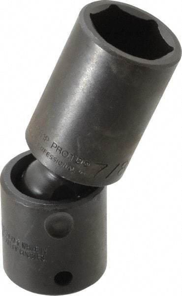 Proto - 1/2" Drive 7/8" Deep Universal Impact Socket - 6 Points, 3-1/2" OAL - Apex Tool & Supply