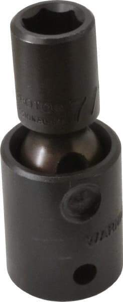 Proto - 1/2" Drive 7/16" Standard Universal Impact Socket - 6 Points, 2-19/32" OAL - Apex Tool & Supply