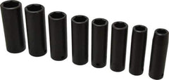 Proto - 8 Piece 1/2" Drive Black Finish Deep Well Impact Socket Set - 6 Points, 1/2" to 15/16" Range, Inch Measurement Standard - Apex Tool & Supply