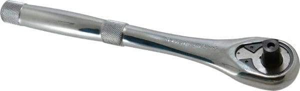 Proto - 1/2" Drive Pear Head Quick-Release Ratchet - Chrome Finish, 10-1/2" OAL, 45 Gear Teeth, Standard Head - Apex Tool & Supply