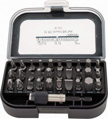 Blackhawk by Proto - 31 Piece, Screwdriver Insert Bit Set - #1, #2 & #3 Phillips, 2 to 8mm Hex, T6 to T40 Torx, #1, #2 & #3 Pozidriv, 1/8, 5/32, 3/16, 7/32, 1/4 & 9/32" Slotted - Apex Tool & Supply