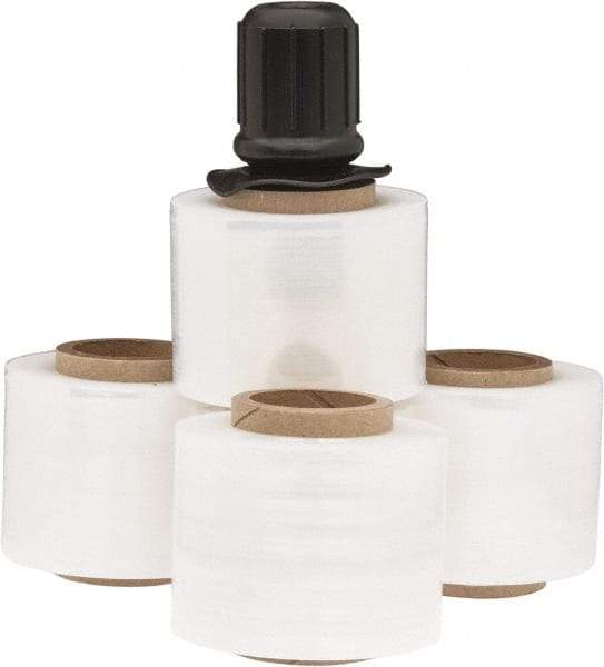 Stretch Associates - 3" x 700' 120 Gauge Clear Bundling Stretch Film with Dispenser - 4 Piece, 120 Gauge, Clear - Apex Tool & Supply