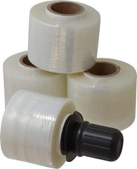 Stretch Associates - 3" x 600' 150 Gauge Clear Bundling Stretch Film with Dispenser - 4 Piece, 150 Gauge, Clear - Apex Tool & Supply