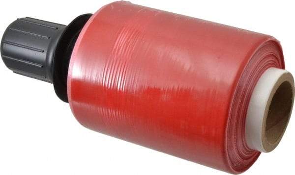 Stretch Associates - 5" x 1,000' 80 Gauge Red Bundling Stretch Film with Dispenser - 4 Piece, 80 Gauge, Red - Apex Tool & Supply
