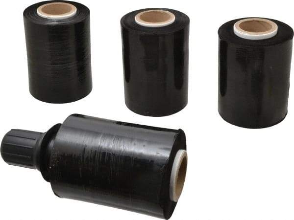 Stretch Associates - 5" x 1,000' 80 Gauge Black Bundling Stretch Film with Dispenser - 4 Piece, 80 Gauge, Black - Apex Tool & Supply