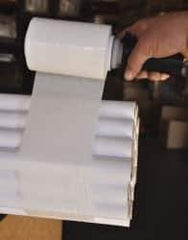 Stretch Associates - 5" x 1,000' 80 Gauge White Bundling Stretch Film with Dispenser - 4 Piece, 80 Gauge, White - Apex Tool & Supply