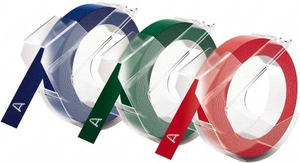 Dymo - Red, Green, Blue Embossing Tape - For DYMO Office Express & Office Mate Embossers - Apex Tool & Supply