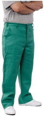PRO-SAFE - Cotton Flame Resistant/Retardant Pants - Zipper Closure, 3 Pockets, 32" Waist, 32" Inseam, Green - Apex Tool & Supply