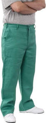 PRO-SAFE - Cotton Flame Resistant/Retardant Pants - Zipper Closure, 3 Pockets, 34" Waist, 32" Inseam, Green - Apex Tool & Supply