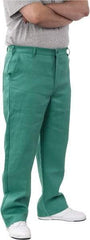 PRO-SAFE - Cotton Flame Resistant/Retardant Pants - Zipper Closure, 3 Pockets, 38" Waist, 32" Inseam, Green - Apex Tool & Supply
