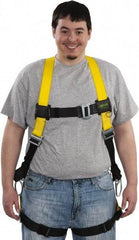 Miller - 400 Lb Capacity, Size Universal, Full Body Construction Safety Harness - Polyester, Side D-Ring, Mating Leg Strap, Mating Chest Strap, Yellow/Black - Apex Tool & Supply