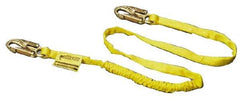 Miller - 6' Long, 2 Leg Locking Snap Hook Harness Shock Absorbing Lanyard - Polyester Webbing, Locking Snap Hook Anchorage Connection - Apex Tool & Supply