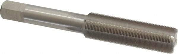 Interstate - 1/2-36 UNS 3B 4 Flute Bright Finish High Speed Steel Straight Flute Standard Hand Tap - Bottoming, Right Hand Thread, 3-3/8" OAL, 1-21/32" Thread Length, H3 Limit, Oversize - Apex Tool & Supply