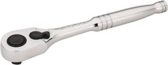 Stanley - 3/8" Drive Pear Head Quick-Release Ratchet - Chrome Finish, 8" OAL - Apex Tool & Supply