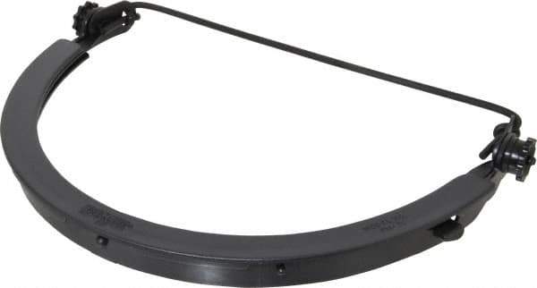 Fibre-Metal - Noryl Face Shield Frame - Black, Dielectric, Compatible with Full Brim Hard Hats - Apex Tool & Supply