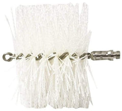 Schaefer Brush - 4-1/2" Long x 8" Diam Nylon Tube Brush - Single Spiral, 7" OAL, 0.06" Filament Diam, 1/4" Shank Diam - Apex Tool & Supply