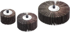 Camel Grinding Wheels - 3" Diam x 1" Face Width, Medium Aluminum Oxide Coated Mounted Flap Wheel - 1/4-20 Threaded Mount, 40 Grit, X Weighted Cloth Backing, 20,000 Max RPM - Apex Tool & Supply