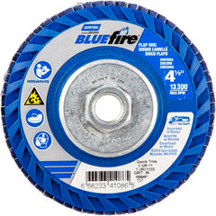 ‎4-1/2 × 5/8 - 11″ BlueFire Plastic Flat Flap Disc Type 27 P36 Grit R884V1 Zirconia Alumina - Apex Tool & Supply