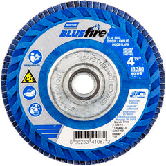 ‎4-1/2 × 5/8 - 11″ BlueFire Plastic Flat Flap Disc Type 27 P60 Grit R884V1 Zirconia Alumina - Apex Tool & Supply
