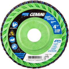 ‎4-1/2 × 7/8″ Gemini Plastic Flat Flap Disc Type 27 P60 Grit R766 Zirconia Alumina - Apex Tool & Supply