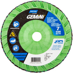 7 × 7/8″ Gemini Plastic Flat Flap Disc Type 27 P80 Grit R766 Zirconia Alumina - Apex Tool & Supply