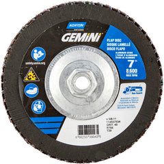 ‎7 × 5/8 - 11″ Gemini Fiberglass Conical Flap Disc Type 29 P40 Grit R766 Zirconia Alumina - Apex Tool & Supply