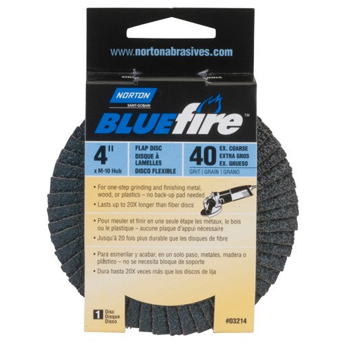 4″ × 5/8″ Flap Disc BlueFire Type 29 Fiberglass Plate 40 Grit - Apex Tool & Supply