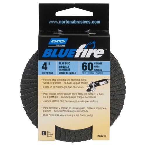4″ × 5/8″ Flap Disc BlueFire Type 29 Fiberglass Plate 60 Grit - Apex Tool & Supply
